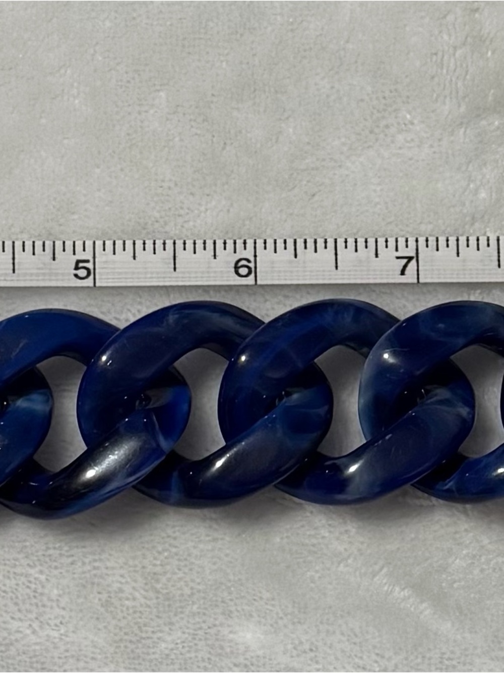 Chunky Navy Blue Marble Chain Purse Charm